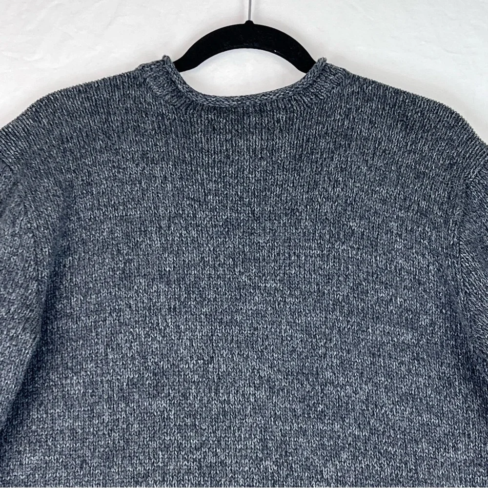VINTAGE POLO RALPH LAUREN Men’s SWEATER Sz M Heather Black Gray Heritage Preppy